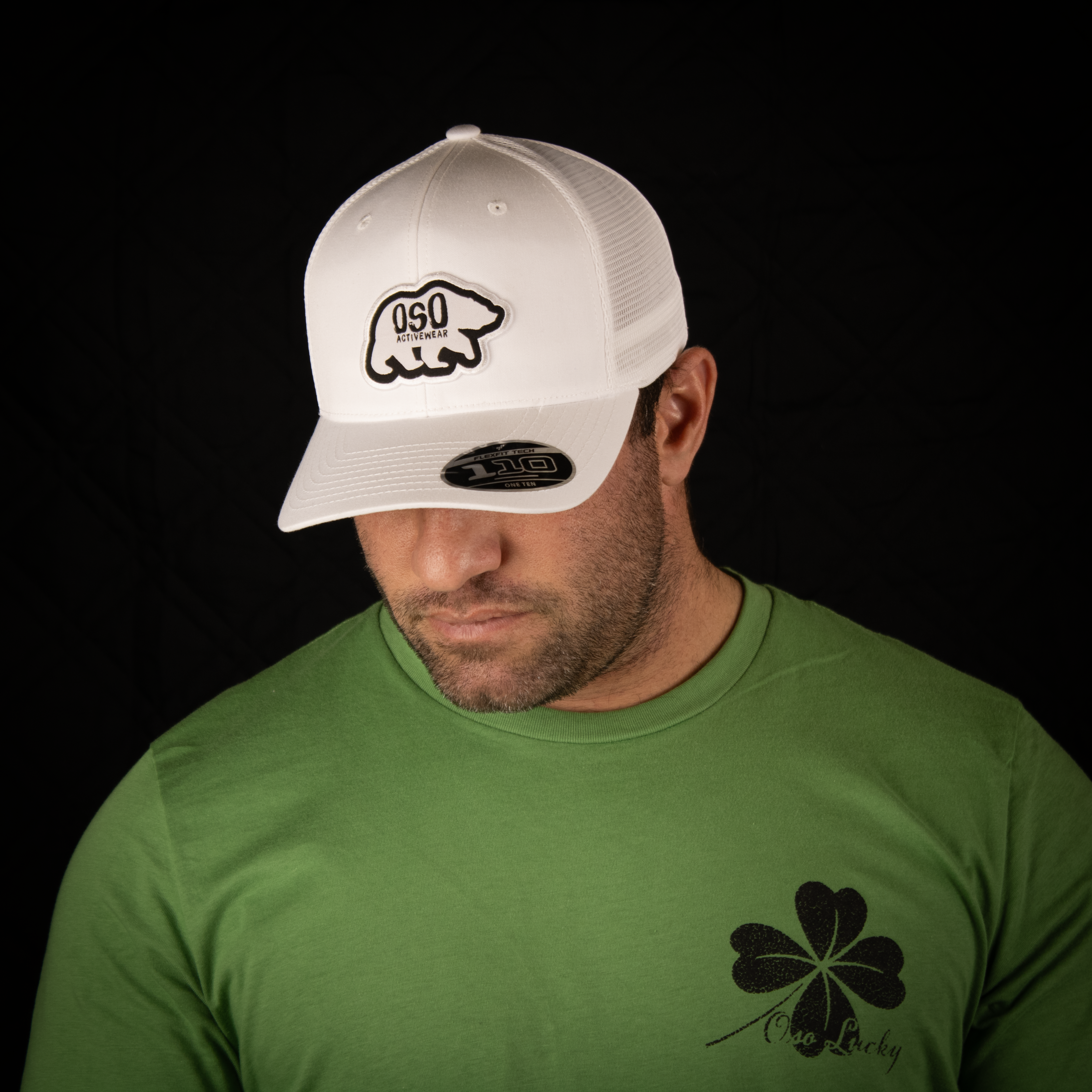 White Logo Flexfit Trucker Snapback Hat