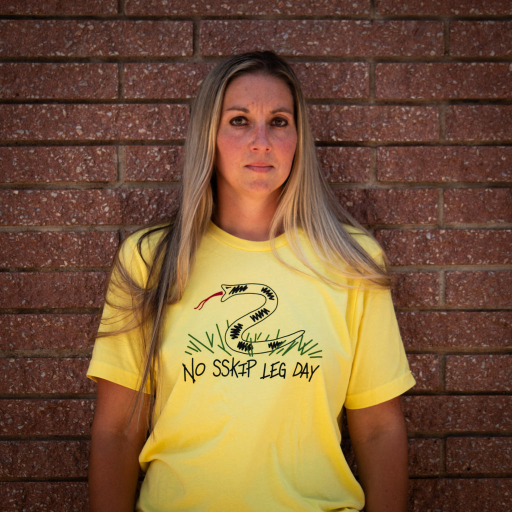 No Skip Leg Day | Yellow 100% Cotton Tshirt