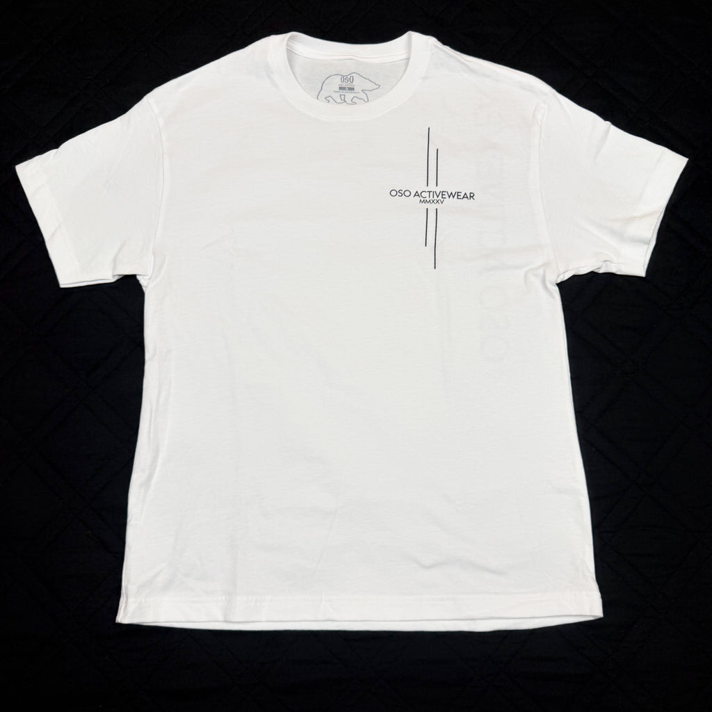 Heavyweight Cross Logo Tee | White 100% Cotton Tshirt
