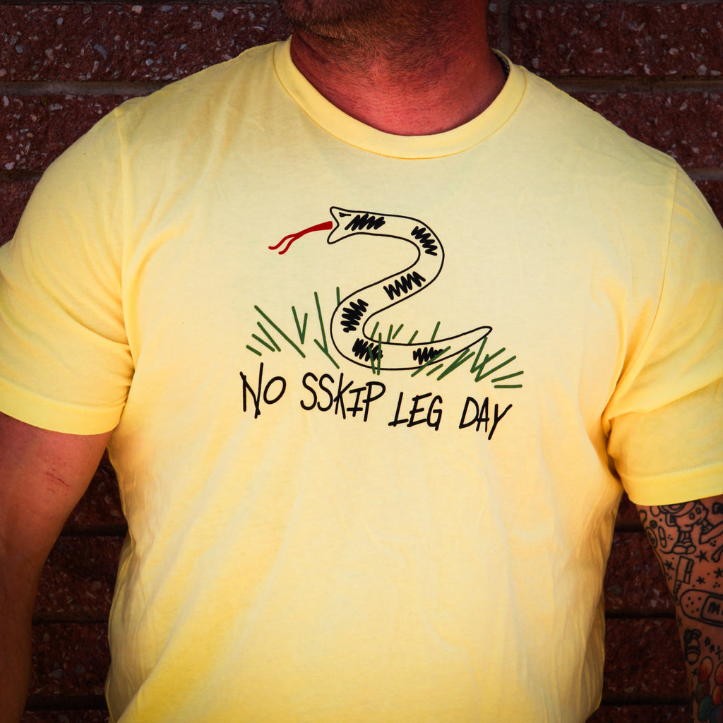No Skip Leg Day | Yellow 100% Cotton Tshirt