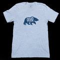 Heather Blue Topographic Logo Tee