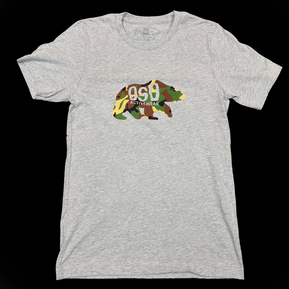 Gray Woodland Camo Logo Tee