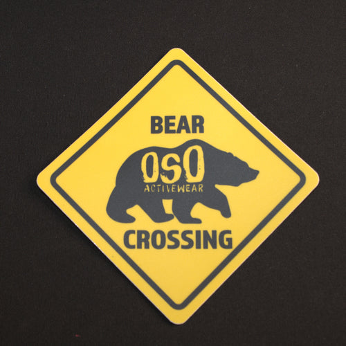 Bear Crossing Die Cut Vinyl Sticker
