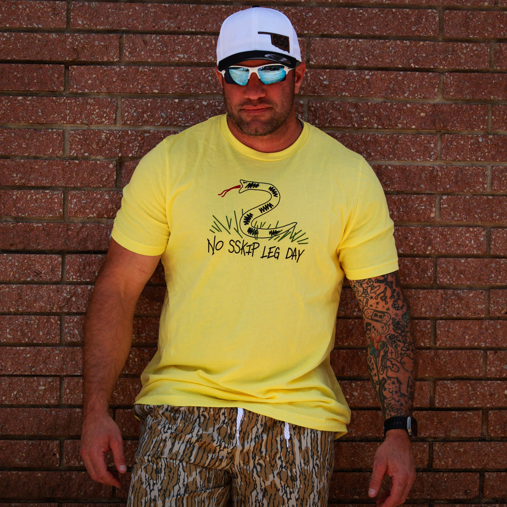 No Skip Leg Day | Yellow 100% Cotton Tshirt