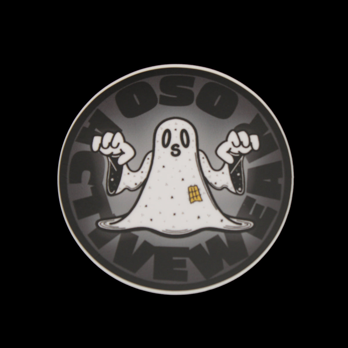 American Traditional Ghost | Circle Die Cut Vinyl Sticker 3"