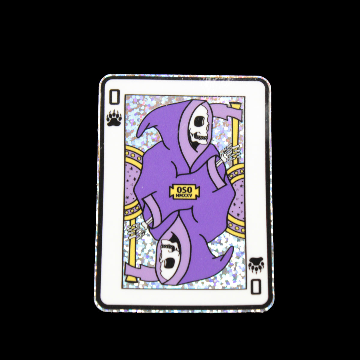 Grim Reaper Playing Card | Glitter Vinyl Sticker 3"