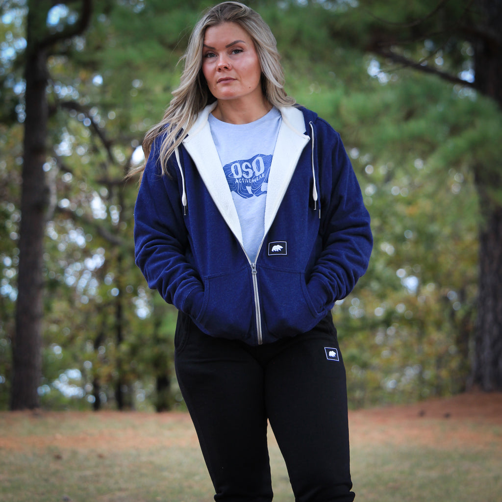 Unisex Sherpa Lined Hooded Sweatshirt