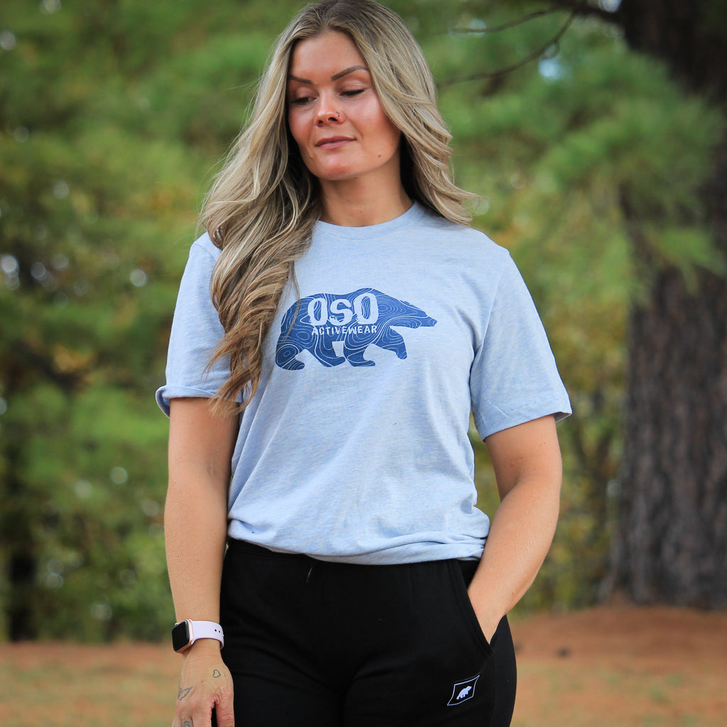 Blue Topographic Logo Tshirt