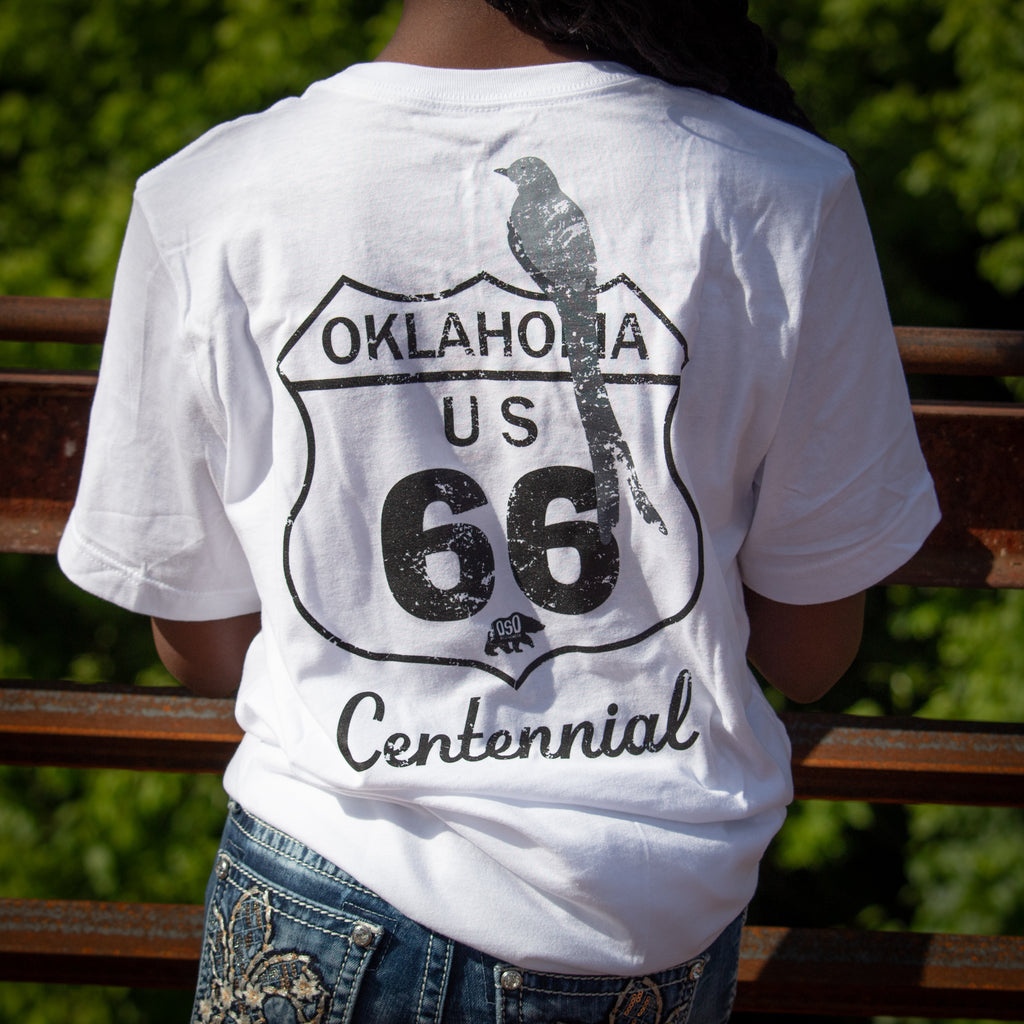 Route 66 Centennial Tshirt 100% Cotton Oklahoma Scissor Tail Flycatcher