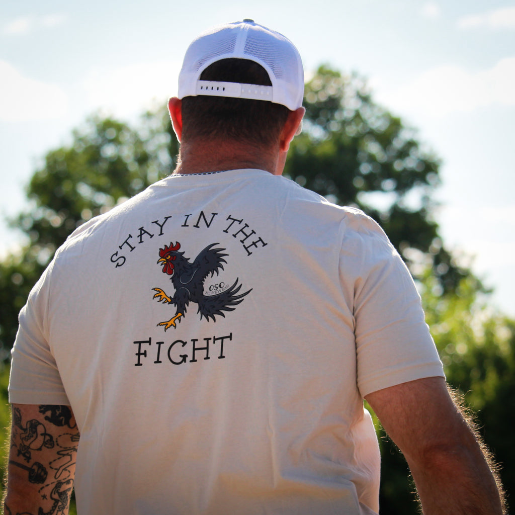 Stay in the Fight | American Traditional Rooster | Dust 100% Cotton Tshirt