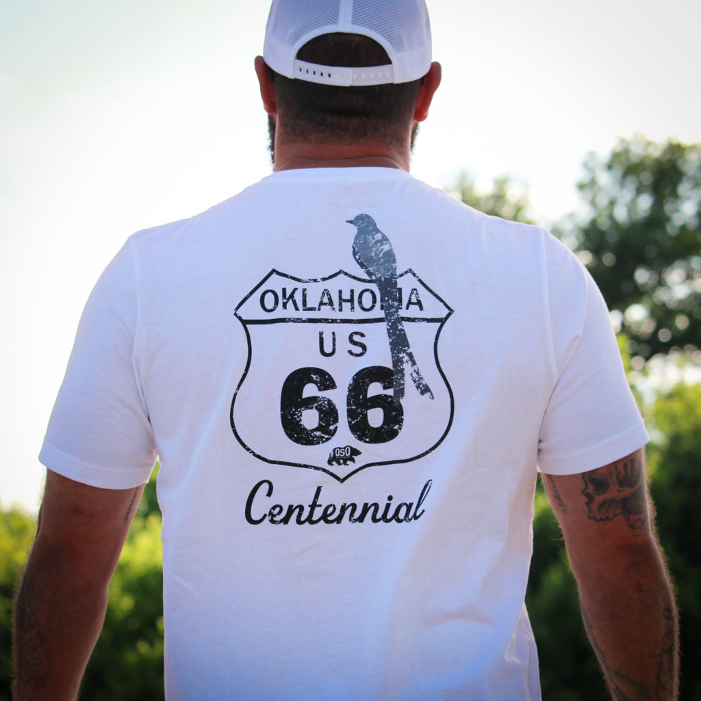 Route 66 Centennial Tshirt 100% Cotton Oklahoma Scissor Tail Flycatcher