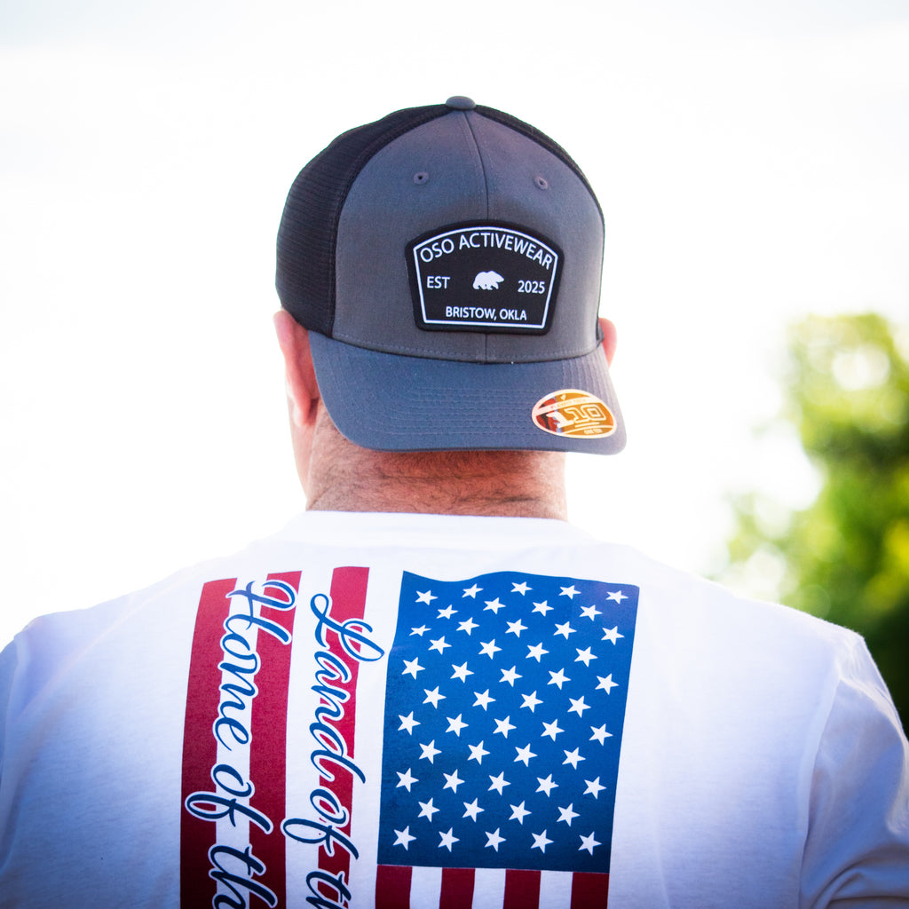 Charcoal / Black Flexfit Trucker Hat - Arch Top Patch