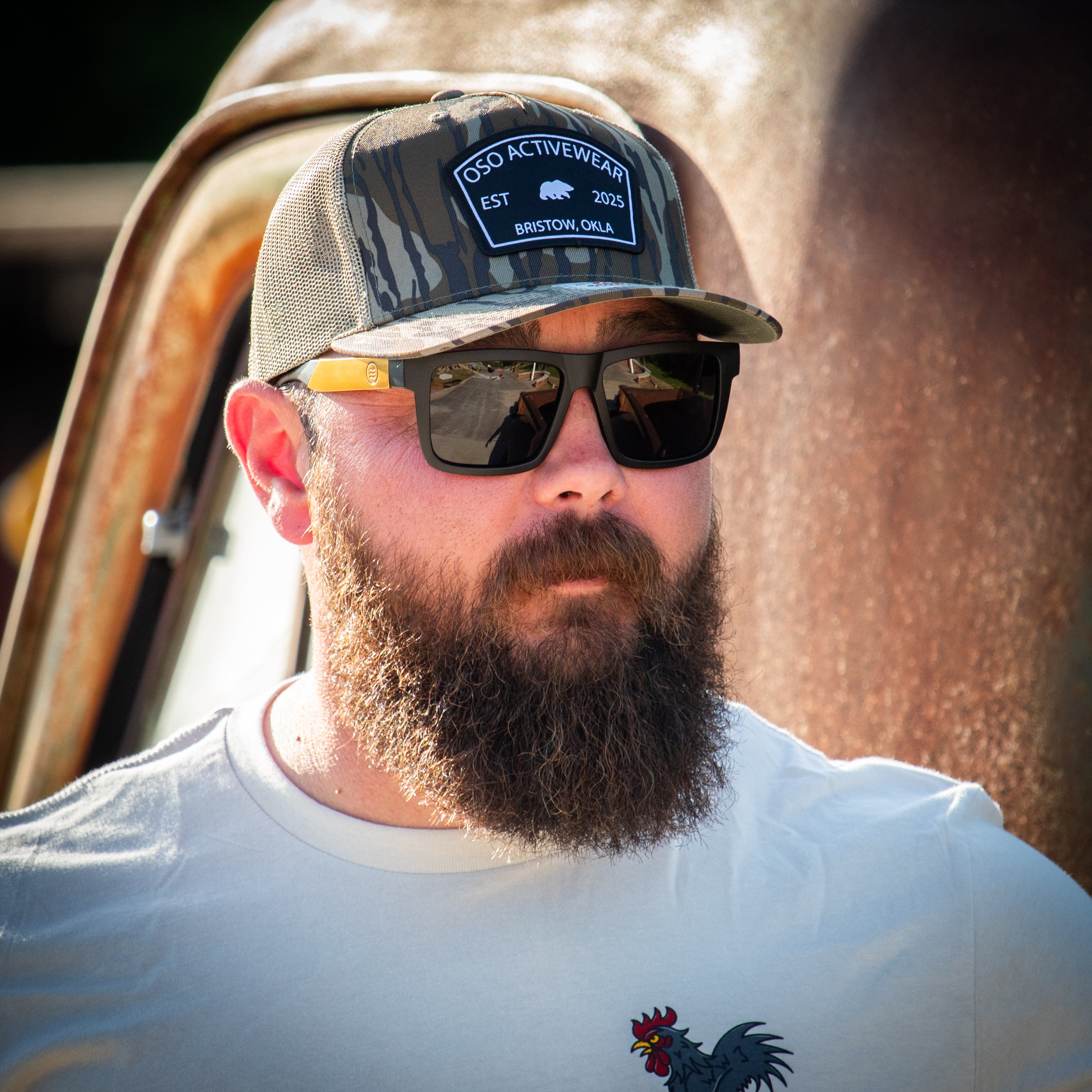 Mossy Oak Bottomland Trucker Snapback Hat | Arch Top Logo