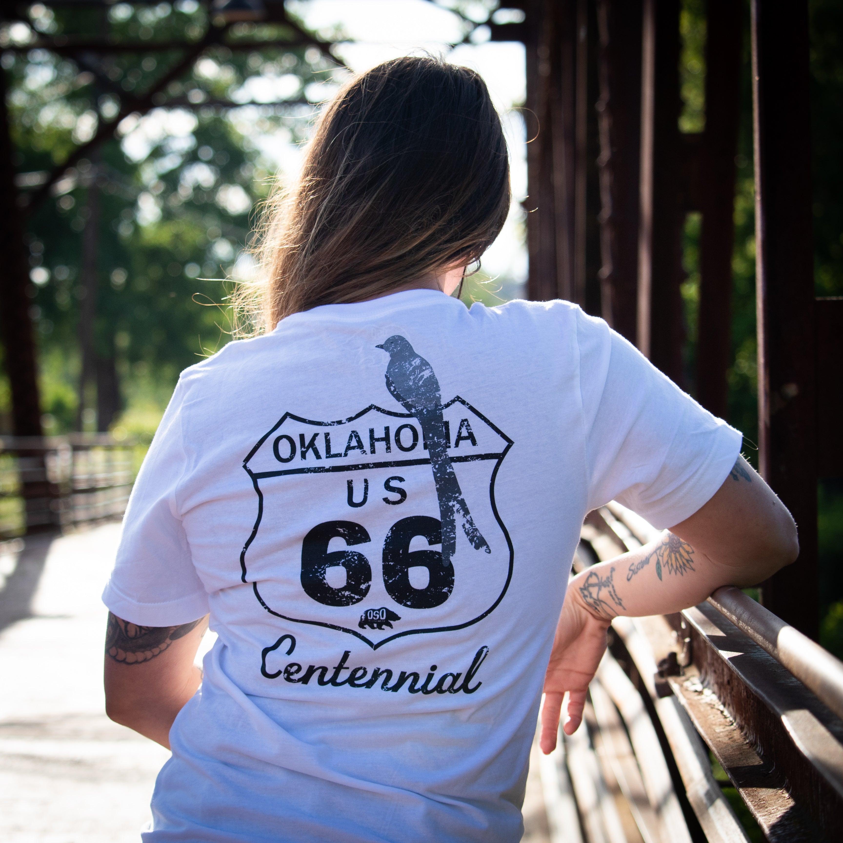 Route 66 Centennial Tshirt 100% Cotton Oklahoma Scissor Tail Flycatcher
