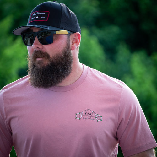 Black Flexfit Trucker Hat - Black Burgundy Rectangle Patch