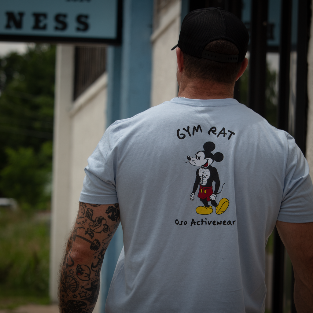 Gym Rat T-shirt | Light Blue 100% Cotton T-shirt