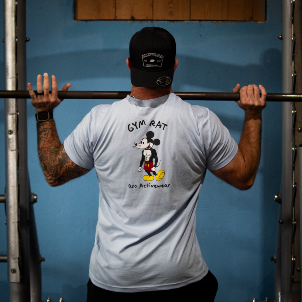 Gym Rat T-shirt | Light Blue 100% Cotton T-shirt