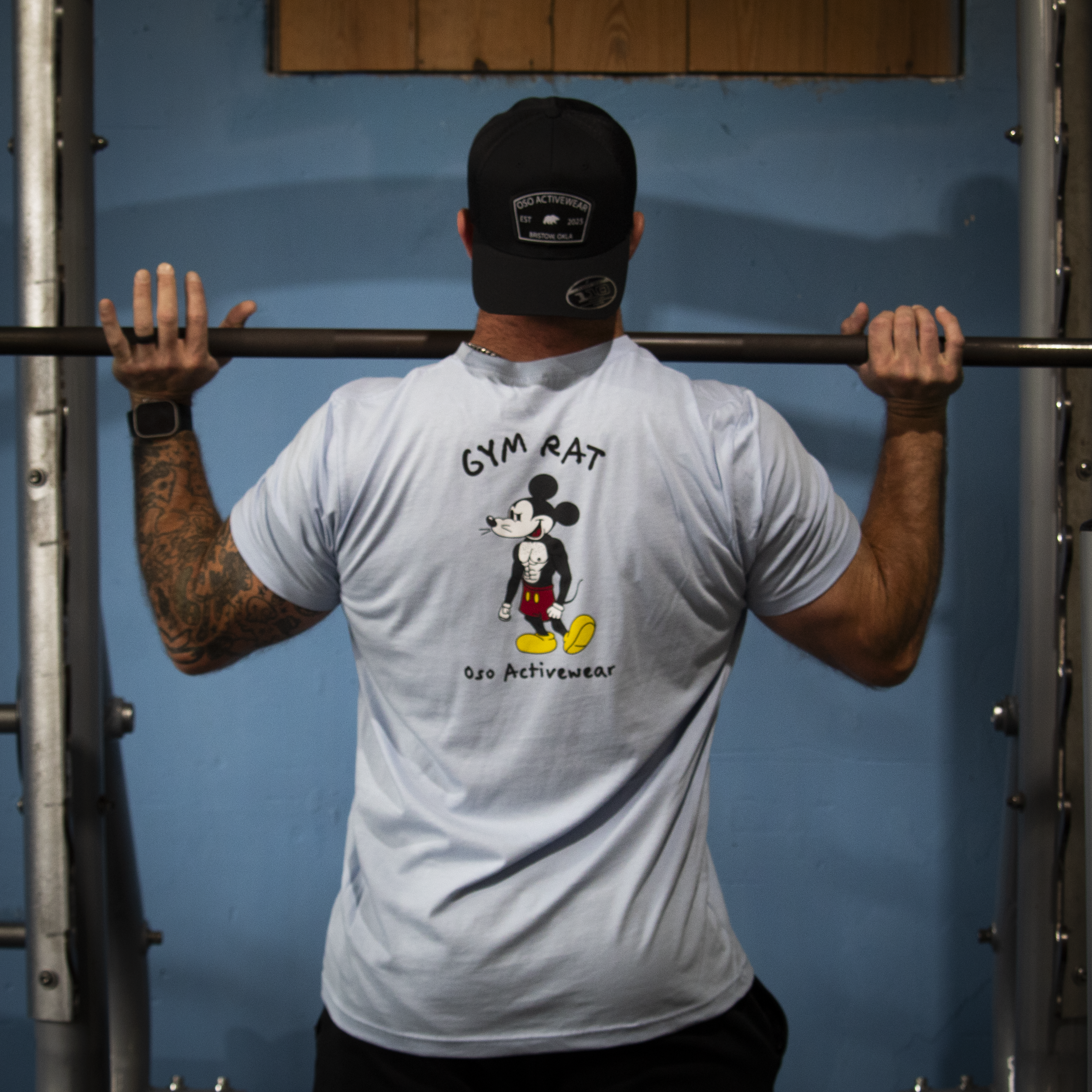 Gym Rat T-shirt | Light Blue 100% Cotton T-shirt