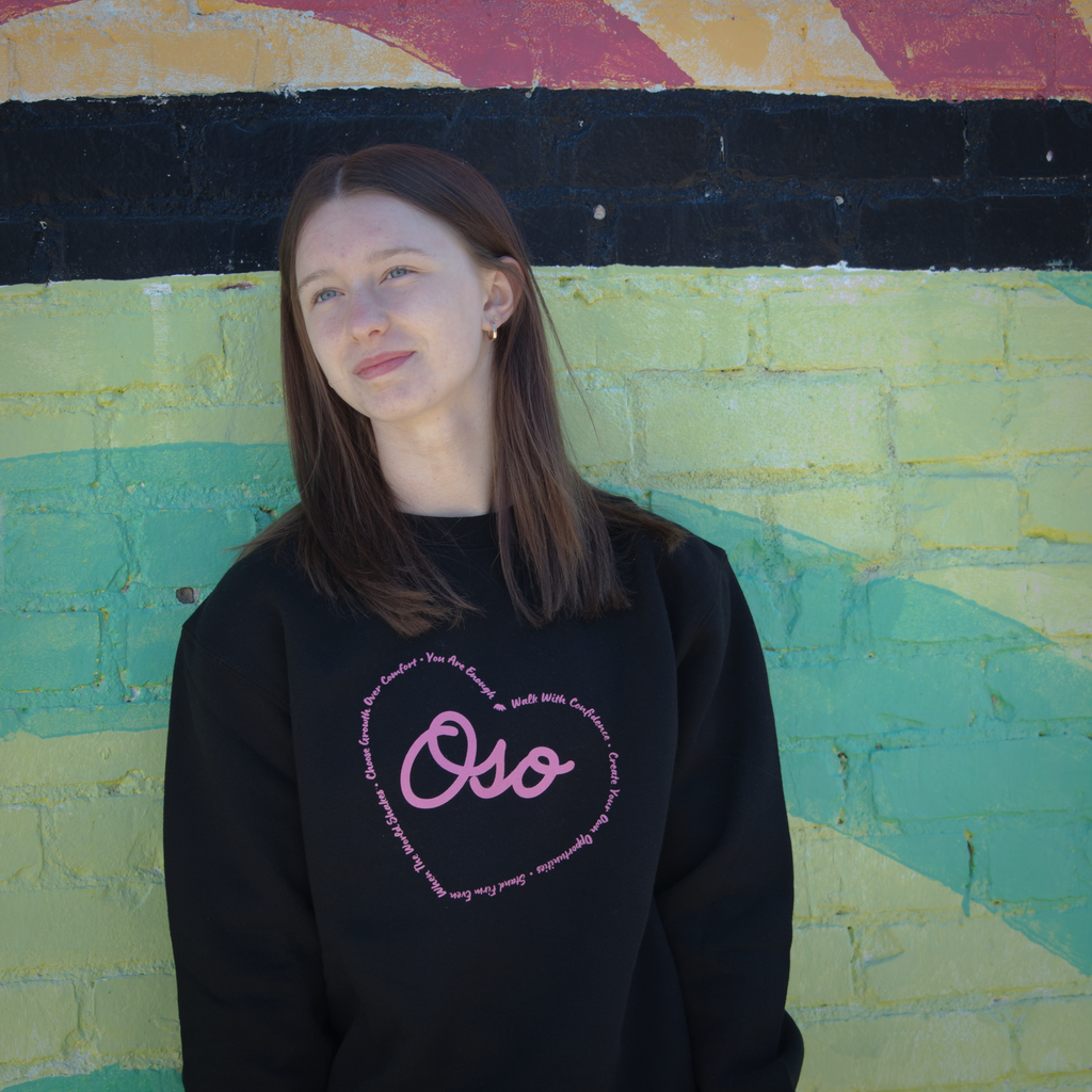 Oso Heart Crewneck - Black
