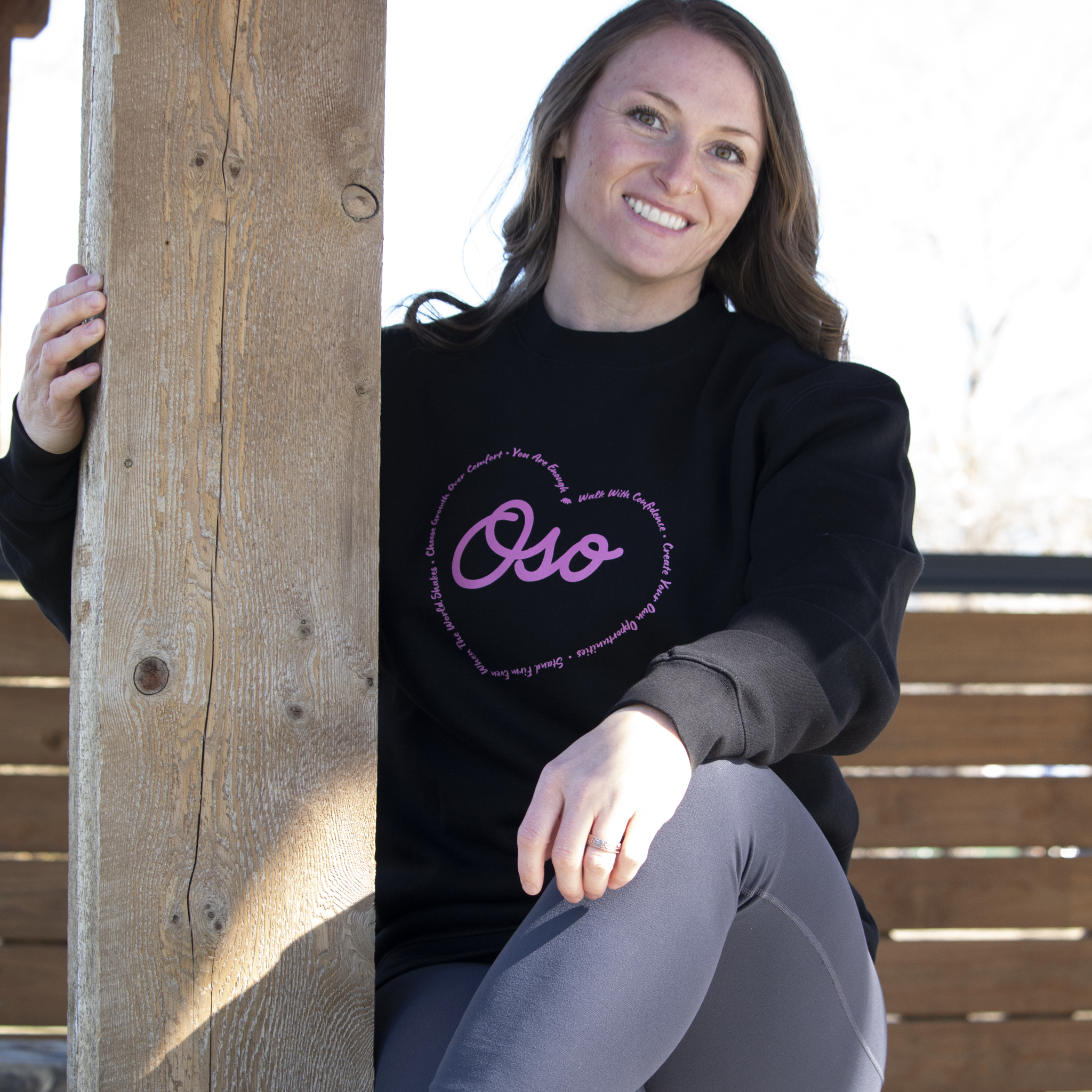 Oso Heart Crewneck - Black