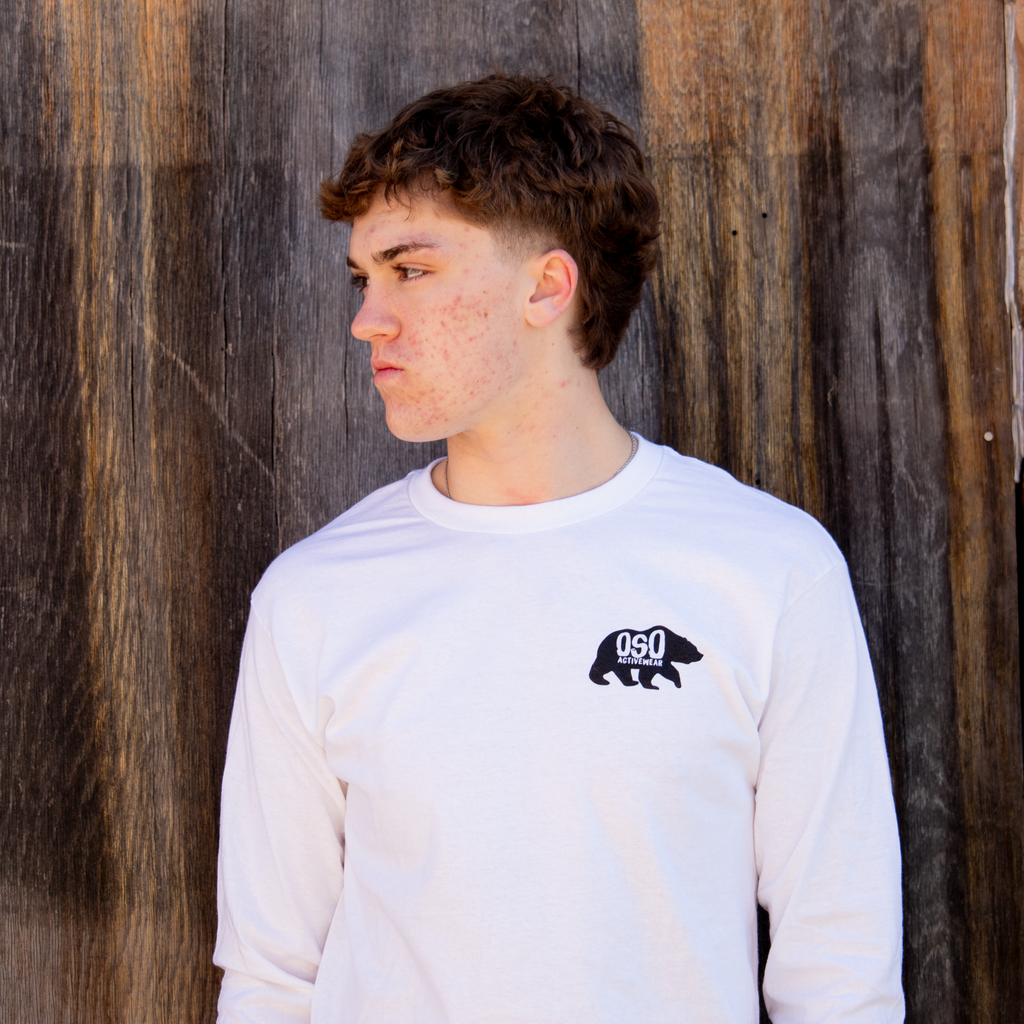 White Heavyweight Long Sleeve 100% Cotton T-Shirt