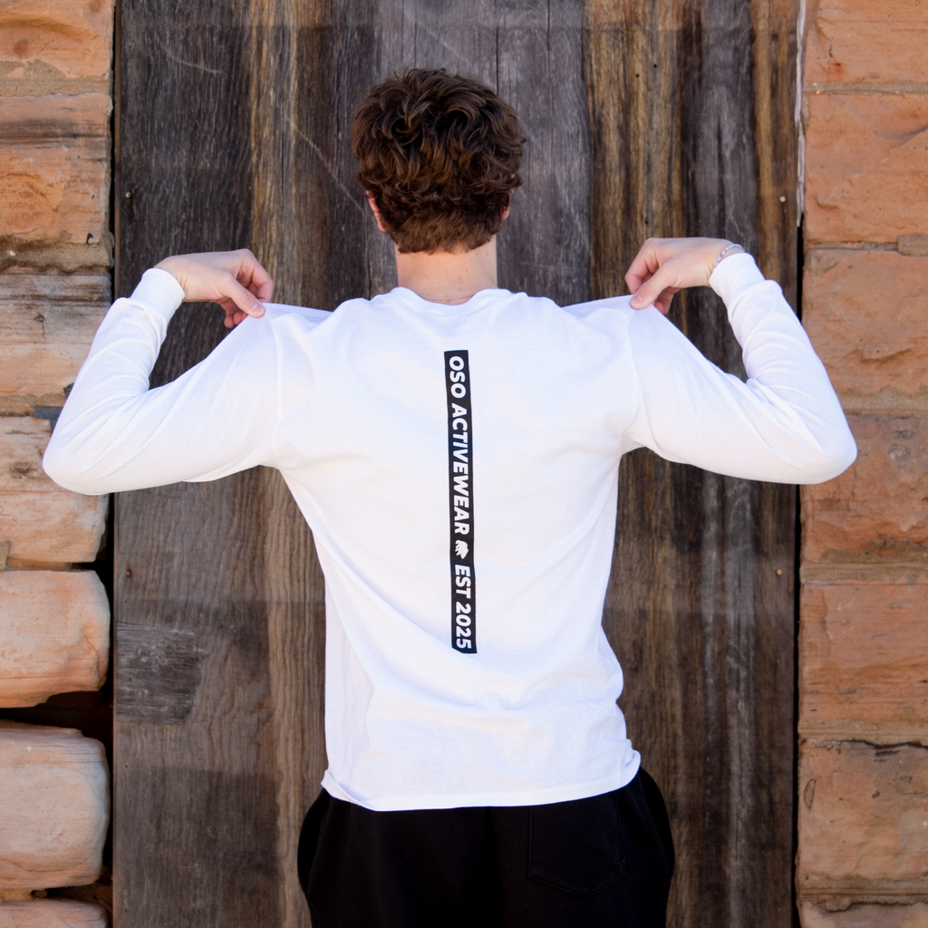 White Heavyweight Long Sleeve 100% Cotton T-Shirt