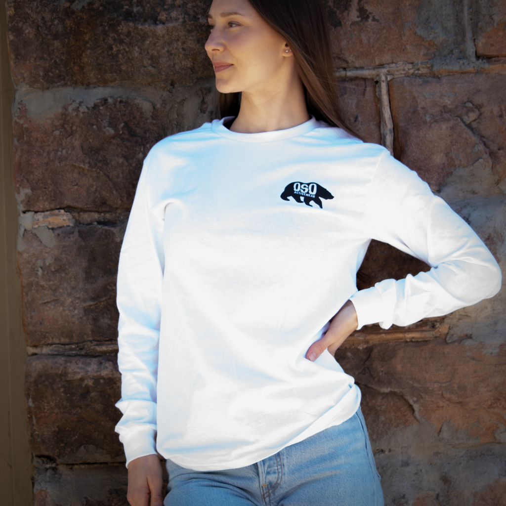 White Heavyweight Long Sleeve 100% Cotton T-Shirt
