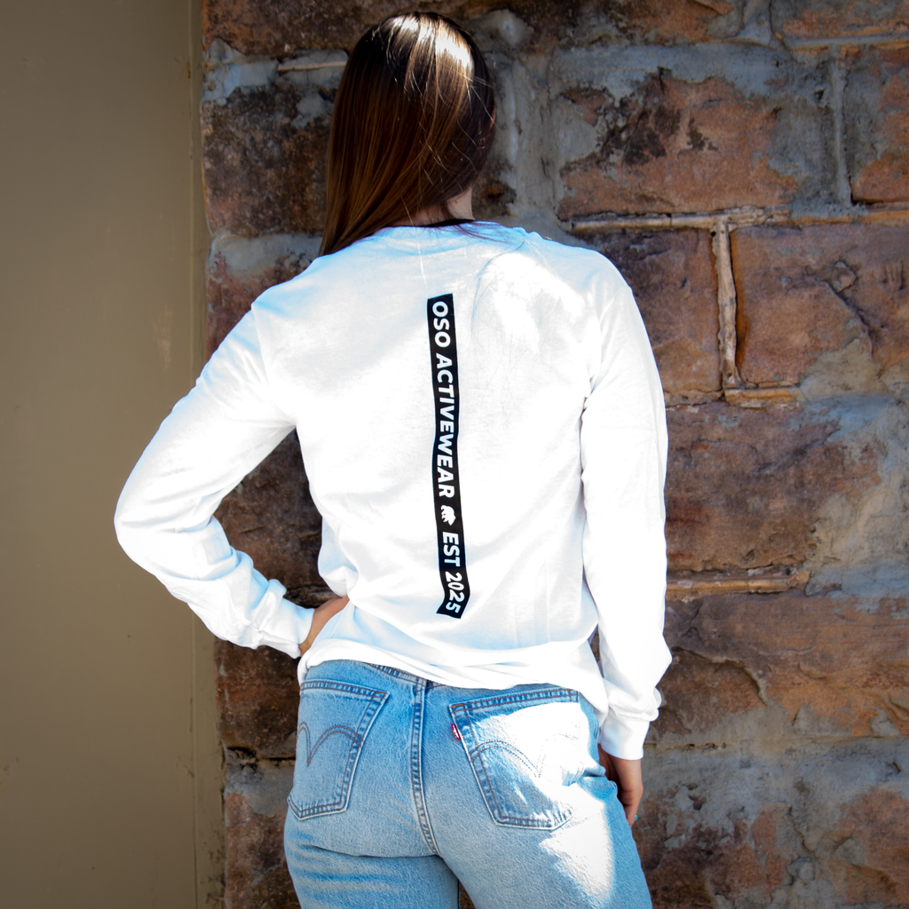 White Heavyweight Long Sleeve 100% Cotton T-Shirt