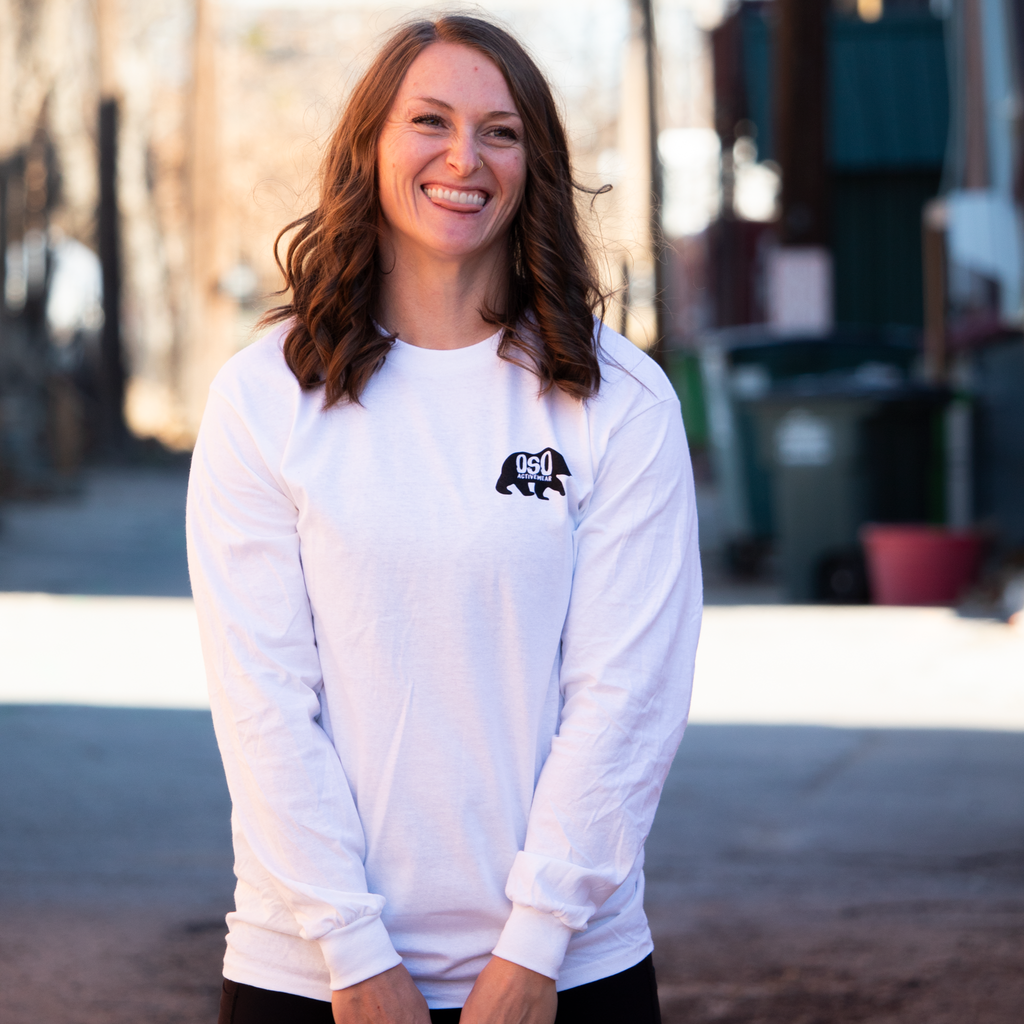 White Heavyweight Long Sleeve 100% Cotton T-Shirt