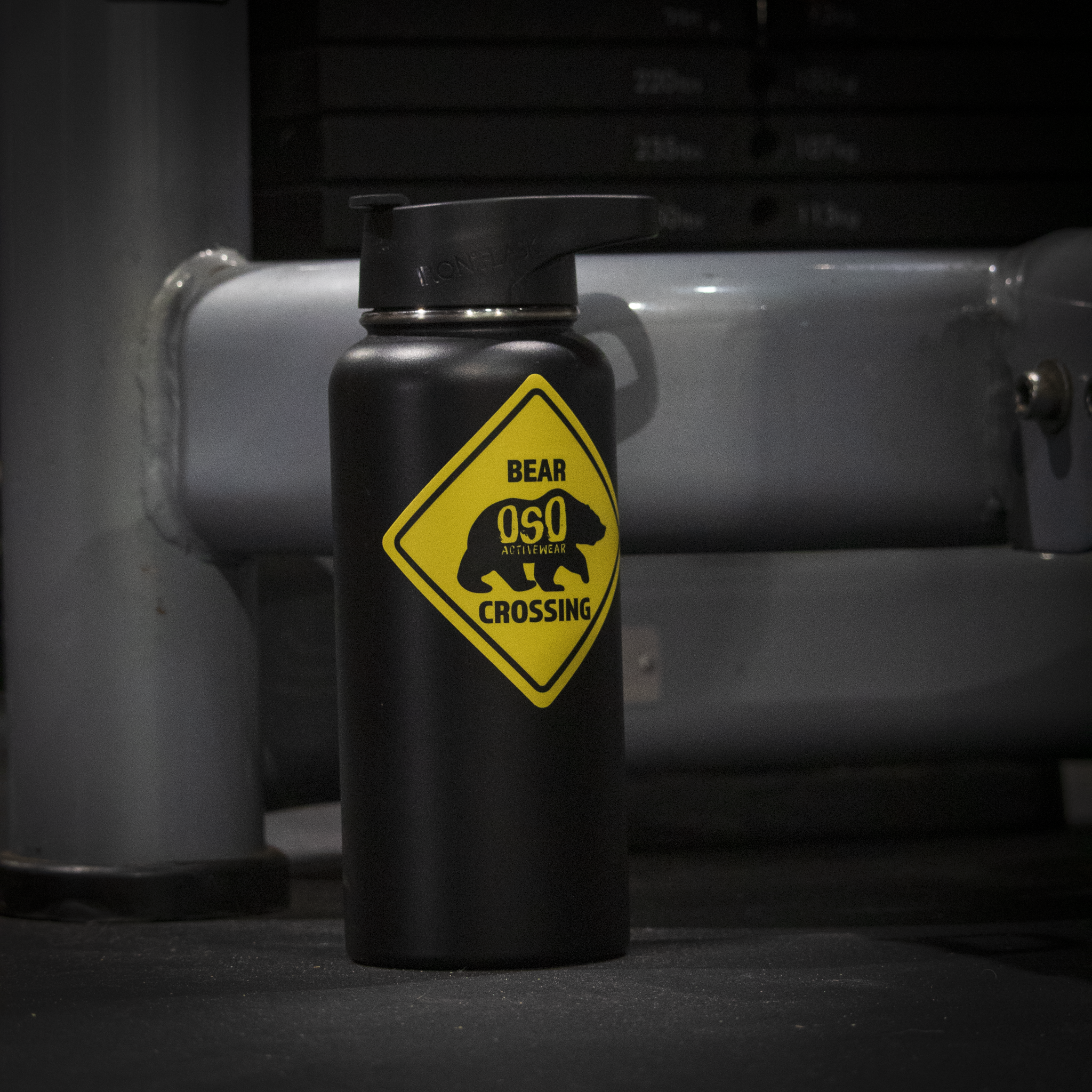 Bear Crossing Die Cut Vinyl Sticker 3"