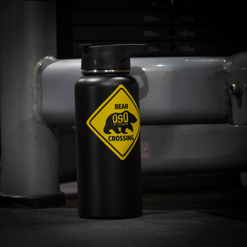 Bear Crossing Die Cut Vinyl Sticker 3"