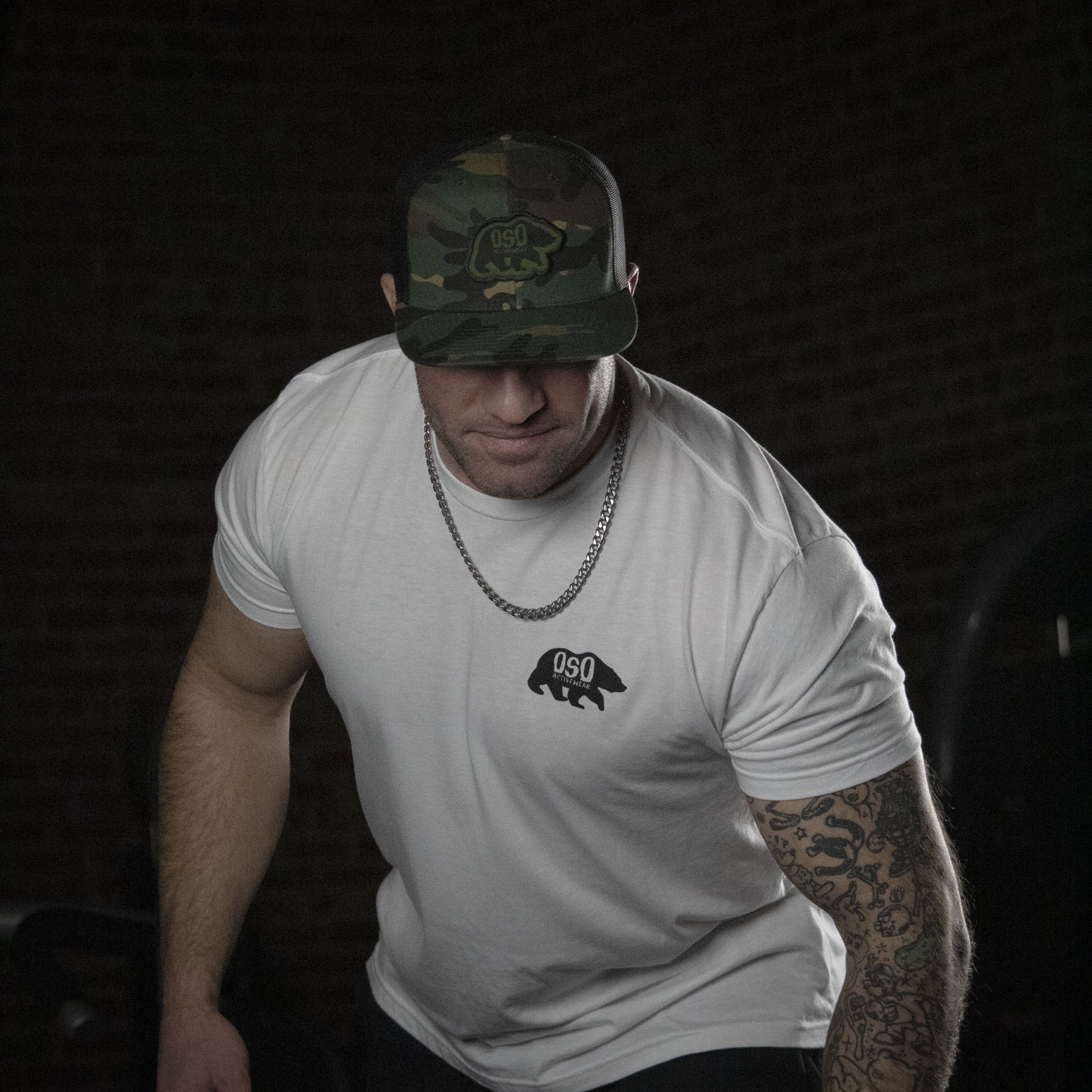 Woodland Camo Logo Snapback Flat Bill Hat