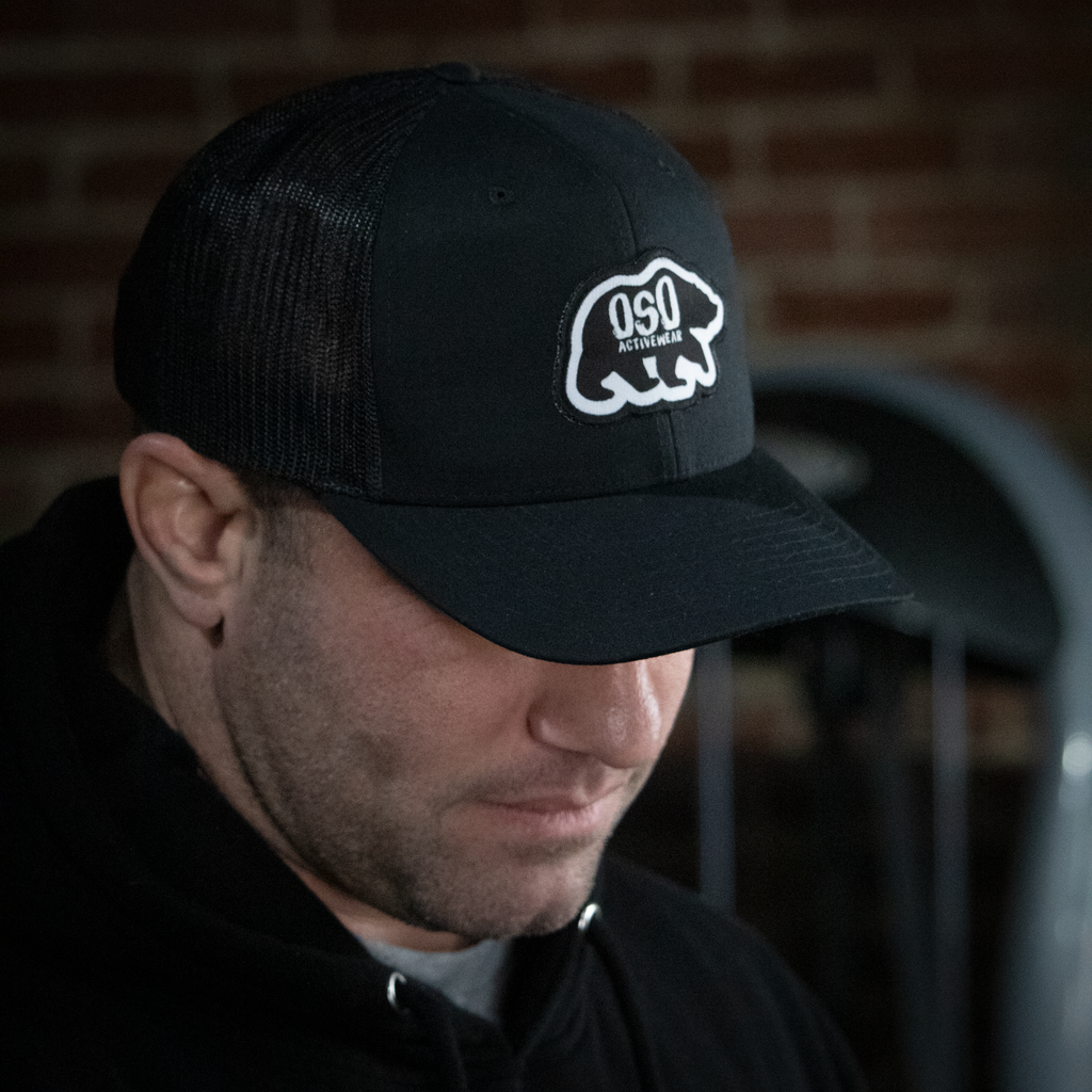 Black Logo Trucker Snapback Hat