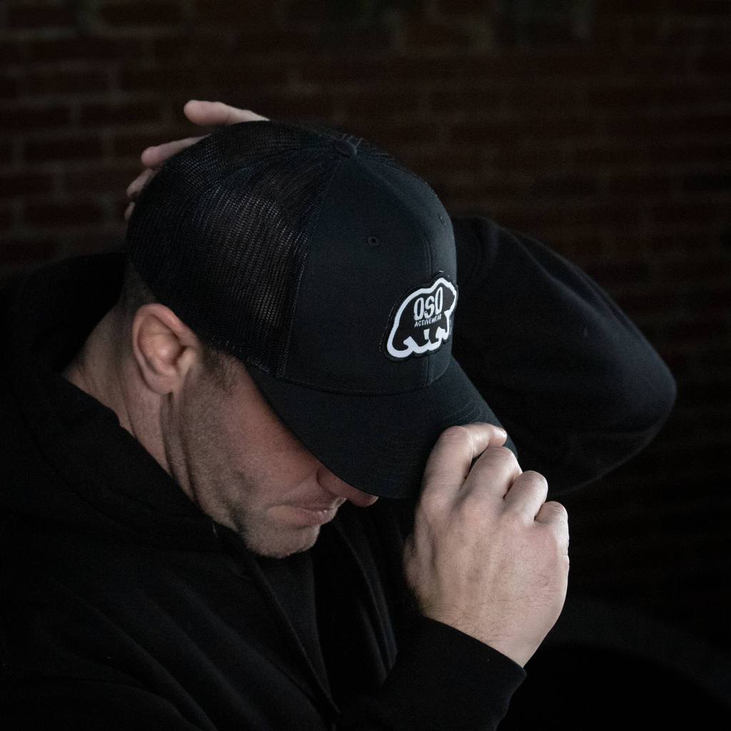 Black Logo Trucker Snapback Hat