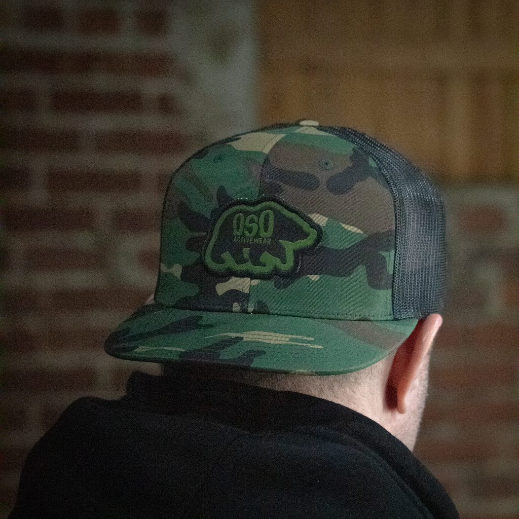 Woodland Camo Logo Snapback Flat Bill Hat